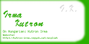 irma kutron business card